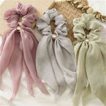 Vintage scarf, bowknot Women Hair Ponytail Holder, Rubber Serpentine Summer headbands Elastic Hair ties for Girls