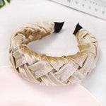 Winter Vintage Bohemian Velvet Braided Headband Knitted Hairband Hair Accessories