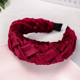 Winter Vintage Bohemian Velvet Braided Headband Knitted Hairband Hair Accessories