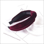 2019 Velvet Women Headbands Knotted Women Vintage Hair Accessories WinterSolid Turban Elastic Hairband Head Hoop Head Band