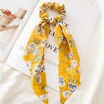 New Women Ribbon Flower Point Printed Scrunchies Elastic Fashion Hair Bands Headwear Girls Elegant Hair Accessories Hair Gum