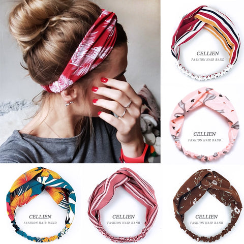 2020 NEW Hair Accessories for Women Girls Hair Bands Print Headbands Vintage Cross Turban Scarf Bandage повязка на голову DS02