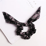 Creative Satin Hair Ties Leopard Hair Ropes Knotted Rabbit Ear Scrunchies Long Streamer Ponytail Holder Female Hair Accessories