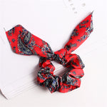 Creative Satin Hair Ties Leopard Hair Ropes Knotted Rabbit Ear Scrunchies Long Streamer Ponytail Holder Female Hair Accessories