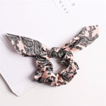 Creative Satin Hair Ties Leopard Hair Ropes Knotted Rabbit Ear Scrunchies Long Streamer Ponytail Holder Female Hair Accessories