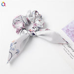 Creative Satin Hair Ties Leopard Hair Ropes Knotted Rabbit Ear Scrunchies Long Streamer Ponytail Holder Female Hair Accessories