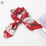 Creative Satin Hair Ties Leopard Hair Ropes Knotted Rabbit Ear Scrunchies Long Streamer Ponytail Holder Female Hair Accessories