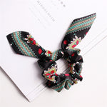 Creative Satin Hair Ties Leopard Hair Ropes Knotted Rabbit Ear Scrunchies Long Streamer Ponytail Holder Female Hair Accessories