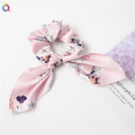 Creative Satin Hair Ties Leopard Hair Ropes Knotted Rabbit Ear Scrunchies Long Streamer Ponytail Holder Female Hair Accessories