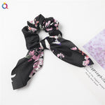 Creative Satin Hair Ties Leopard Hair Ropes Knotted Rabbit Ear Scrunchies Long Streamer Ponytail Holder Female Hair Accessories