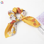 Creative Satin Hair Ties Leopard Hair Ropes Knotted Rabbit Ear Scrunchies Long Streamer Ponytail Holder Female Hair Accessories