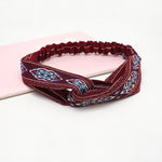 Fashion Women Girls Summer Bohemian Hair Bands Print Headbands Vintage Cross Turban Bandage Bandanas HairBands Hair Accessories