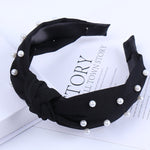Solid Color Knot Headbands for Women Simple Fabric Girls Hairband Women Hair Accessories Wide Side Hair Band