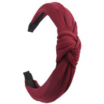 Solid Color Knot Headbands for Women Simple Fabric Girls Hairband Women Hair Accessories Wide Side Hair Band