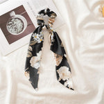 New Women Ribbon Flower Point Printed Scrunchies Elastic Fashion Hair Bands Headwear Girls Elegant Hair Accessories Hair Gum