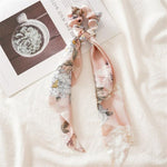 New Women Ribbon Flower Point Printed Scrunchies Elastic Fashion Hair Bands Headwear Girls Elegant Hair Accessories Hair Gum