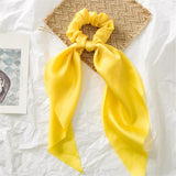 New Women Ribbon Flower Point Printed Scrunchies Elastic Fashion Hair Bands Headwear Girls Elegant Hair Accessories Hair Gum