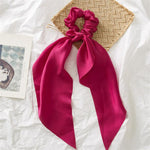 New Women Ribbon Flower Point Printed Scrunchies Elastic Fashion Hair Bands Headwear Girls Elegant Hair Accessories Hair Gum