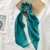 New Women Ribbon Flower Point Printed Scrunchies Elastic Fashion Hair Bands Headwear Girls Elegant Hair Accessories Hair Gum