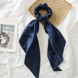 New Women Ribbon Flower Point Printed Scrunchies Elastic Fashion Hair Bands Headwear Girls Elegant Hair Accessories Hair Gum