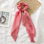 New Women Ribbon Flower Point Printed Scrunchies Elastic Fashion Hair Bands Headwear Girls Elegant Hair Accessories Hair Gum