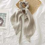 New Women Ribbon Flower Point Printed Scrunchies Elastic Fashion Hair Bands Headwear Girls Elegant Hair Accessories Hair Gum