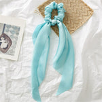 New Women Ribbon Flower Point Printed Scrunchies Elastic Fashion Hair Bands Headwear Girls Elegant Hair Accessories Hair Gum