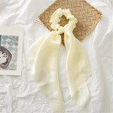 New Women Ribbon Flower Point Printed Scrunchies Elastic Fashion Hair Bands Headwear Girls Elegant Hair Accessories Hair Gum