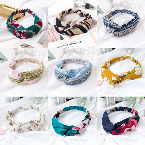Elastic cross sports hair band ladies Korean headband headband elastic face wash hair accessories