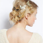New Vintage Hairclip Women Shiny Golden Butterfly Hair Clip Headband Hairpin Accessory Headpiece Free Shipping