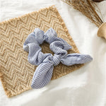 Newly Vintage Women stripe Hair Scarf Bowknot Streamers Scrunchies Ponytail Holder Girls Summer Headbands Elastic Hair band