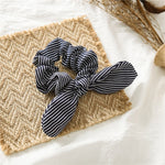 Newly Vintage Women stripe Hair Scarf Bowknot Streamers Scrunchies Ponytail Holder Girls Summer Headbands Elastic Hair band