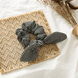 Newly Vintage Women stripe Hair Scarf Bowknot Streamers Scrunchies Ponytail Holder Girls Summer Headbands Elastic Hair band