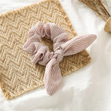 Newly Vintage Women stripe Hair Scarf Bowknot Streamers Scrunchies Ponytail Holder Girls Summer Headbands Elastic Hair band