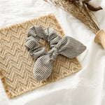 Newly Vintage Women stripe Hair Scarf Bowknot Streamers Scrunchies Ponytail Holder Girls Summer Headbands Elastic Hair band