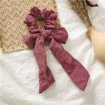 Newly Vintage Women stripe Hair Scarf Bowknot Streamers Scrunchies Ponytail Holder Girls Summer Headbands Elastic Hair band