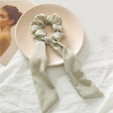 Newly Vintage Women stripe Hair Scarf Bowknot Streamers Scrunchies Ponytail Holder Girls Summer Headbands Elastic Hair band