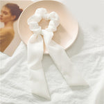 Newly Vintage Women stripe Hair Scarf Bowknot Streamers Scrunchies Ponytail Holder Girls Summer Headbands Elastic Hair band