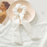 Newly Vintage Women stripe Hair Scarf Bowknot Streamers Scrunchies Ponytail Holder Girls Summer Headbands Elastic Hair band