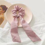 Newly Vintage Women stripe Hair Scarf Bowknot Streamers Scrunchies Ponytail Holder Girls Summer Headbands Elastic Hair band