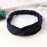 Women  Headband Vintage Cross Knot Elastic Hair Bands Soft Solid Girls Hairband Hair Accessories